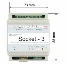Модуль Socket-3 2 термодатчика DS18B20, 2 реле
